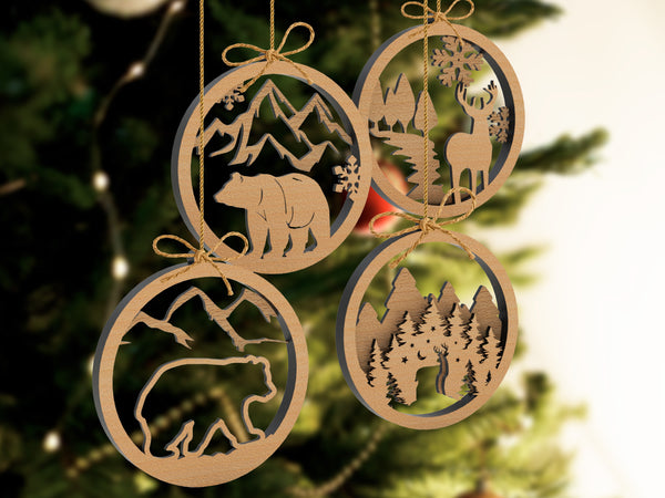 SVG Bundle 3D Christmas Tree Hanging Set Laser Cut Files for Winter Or ...