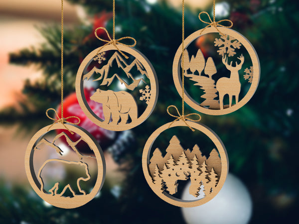 SVG Bundle 3D Christmas Tree Hanging Set Laser Cut Files for Winter Or ...