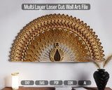 SVG Wall Art Multilayer Zentangle Files Digital Download for Laser Cutters Peafowl