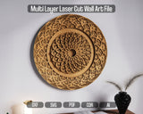 Multilayer Mandala Wall Art for Laser Cutting Machines Zentangle Art Digital Download SVG