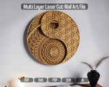 Wall Art Digital File Mandala Zentangle Multilayer SVG Files for Laser Cutting