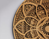 3D Mandala Multilayer Wall Art Laser Files for Laser Cutting Digital Download Zentangle Art