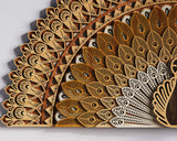 SVG Wall Art Multilayer Zentangle Files Digital Download for Laser Cutters Peafowl