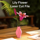 SVG Flower Lily 3D Laser Cutting File for Flower Bouquet