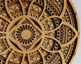3D Mandala Multilayer Wall Art Laser Files for Laser Cutting Digital Download Zentangle Art