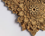 Multilayer Wall Art SVG Laser Cutting File Floral Digital Download for Laser Cutters