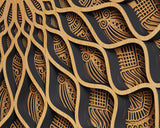 SVG Wall Art Multi Layer Digital Download Zentangle Art for Laser Cutters