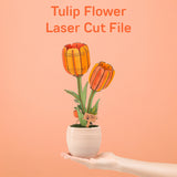 SVG Laser Tulip Flower Bouquet Laser Files for Flowers Digital Download