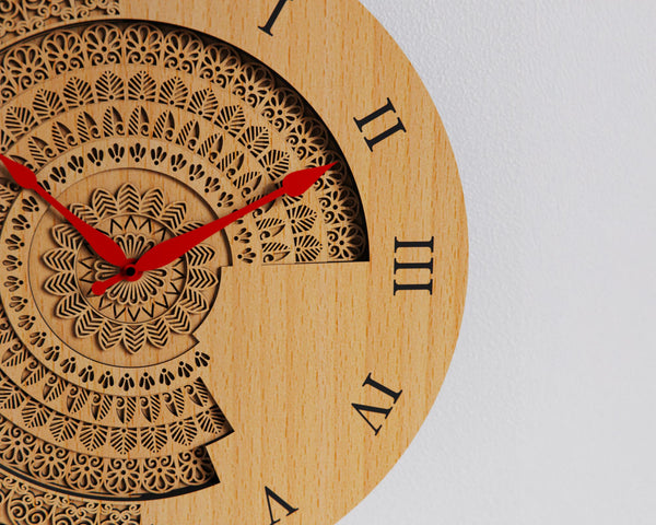 SVG Wall Art Clock Laser Files for Laser Cutting Digital Download Bund ...