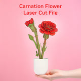SVG Flower Carnation Laser Cutting File Digital Download 3D Bouquet for Laser Cutters