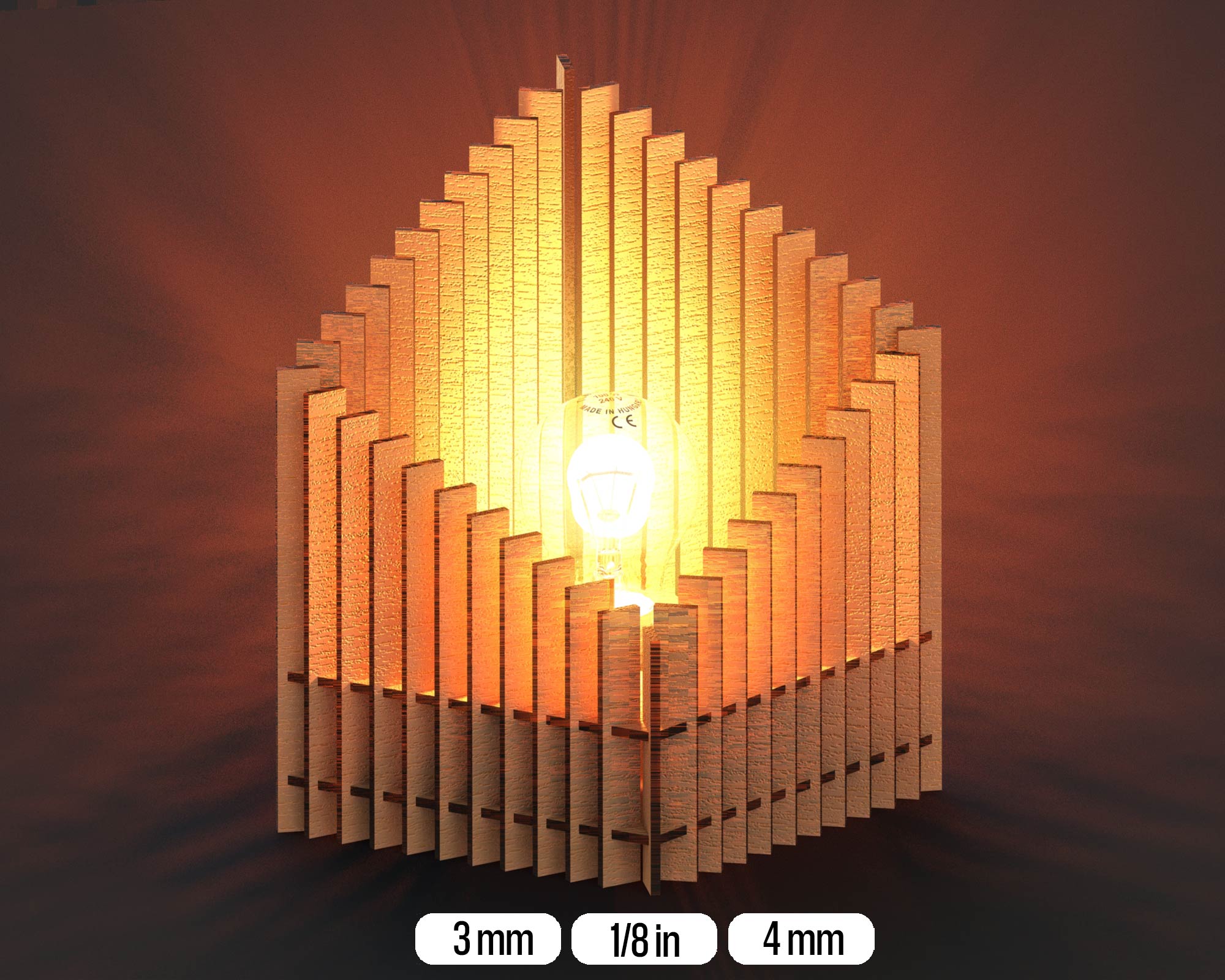 Desktop Lamp Decorative Mountain SVG Files for Laser Cutters Digital D ...