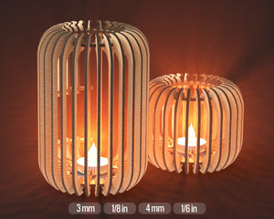 Tealight Holder Set SVG Bundle Candle Holders Lantern Tea light Digital Download