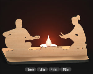 SVG Подставка для чайной свечи Силуэт Подсвечник Чайная лампа Лазерная резка Скачать цифровую версию файла