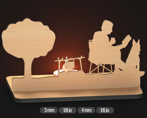 SVG Kerzenhalter Teelicht Silhouette Schatten Camping Teelichthalter Digitaler Download