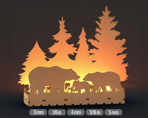 Bear Family Tealight Holder SVG Files Digital Download