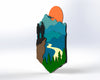 SVG Wall Art 3D Лес Пара Гора Цифровая загрузка лазерного файла Glowforge Cricut