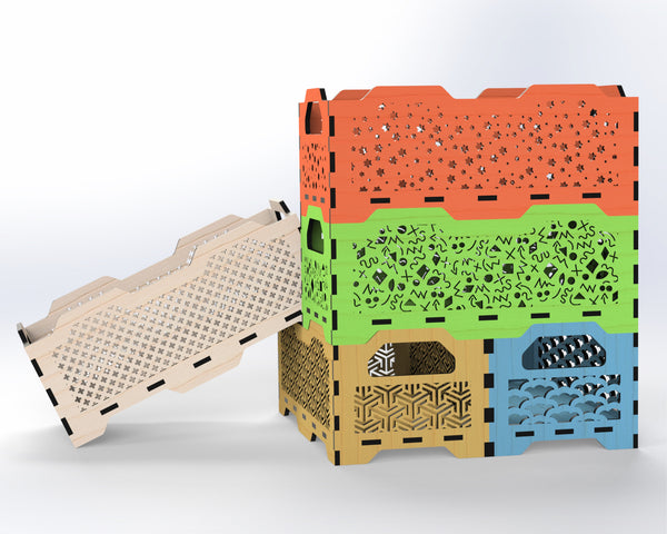 Stackable File Crates Stackable Crates 5 Different Boxes Bundle SVG Digital Download – Laser ...