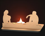 Подставка для чайной свечи SVG Говорящая пара Чайная лампочка Лазерная резка Файл Подсвечник Скачать в цифровом формате