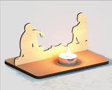 SVG Teelichthalter Sprechendes Paar Teelicht Laser Cut Datei Kerzenhalter Digitaler Download