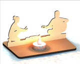 SVG Teelichthalter Silhouette Kerzenhalter Teelicht Laser Cut Datei Digitaler Download