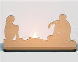 SVG Tealight Holder Talking Couple Tealight Laser Cut File Candle Holder Digital Download