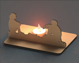 SVG Tealight Holder Talking Couple Tealight Laser Cut File Candle Holder Digital Download