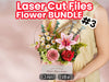SVG Flower Laser Cut Files Lily Carnation Chamomile Rose Eucalyptus Digital Download Bundle