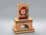 Christmas Tealight Holder Santa in Fireplace