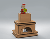 Santa Claus Christmas Tealight Holder Fireplace SVG Digital Download for Laser