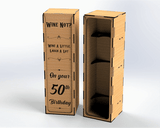 Geschenkbox für Weinflasche SVG Laserdatei Schiebedeckel Holzbox für Wein Digitaler Download