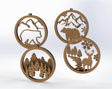 SVG Bundle 3D Christmas Tree Hanging Set Laser Cut Files for Winter Ornament