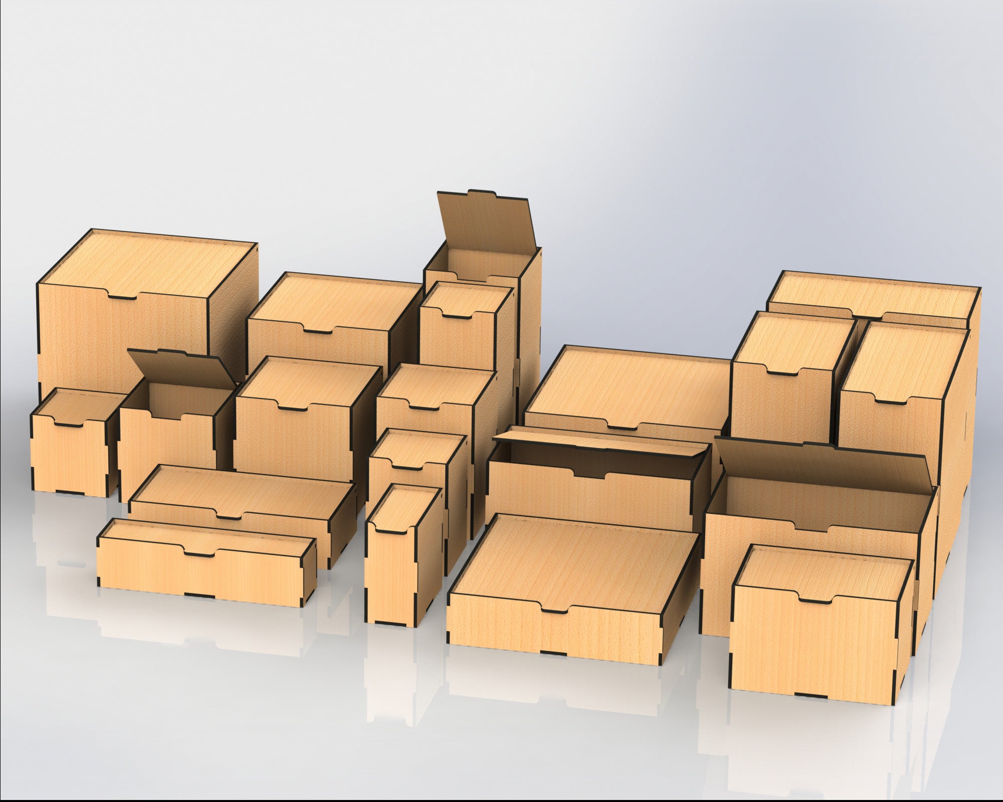 Up Using Boxes Box Bundle With Flip Up Lid Laser Cut SVG Bundle Boxes Storage Boxes ...