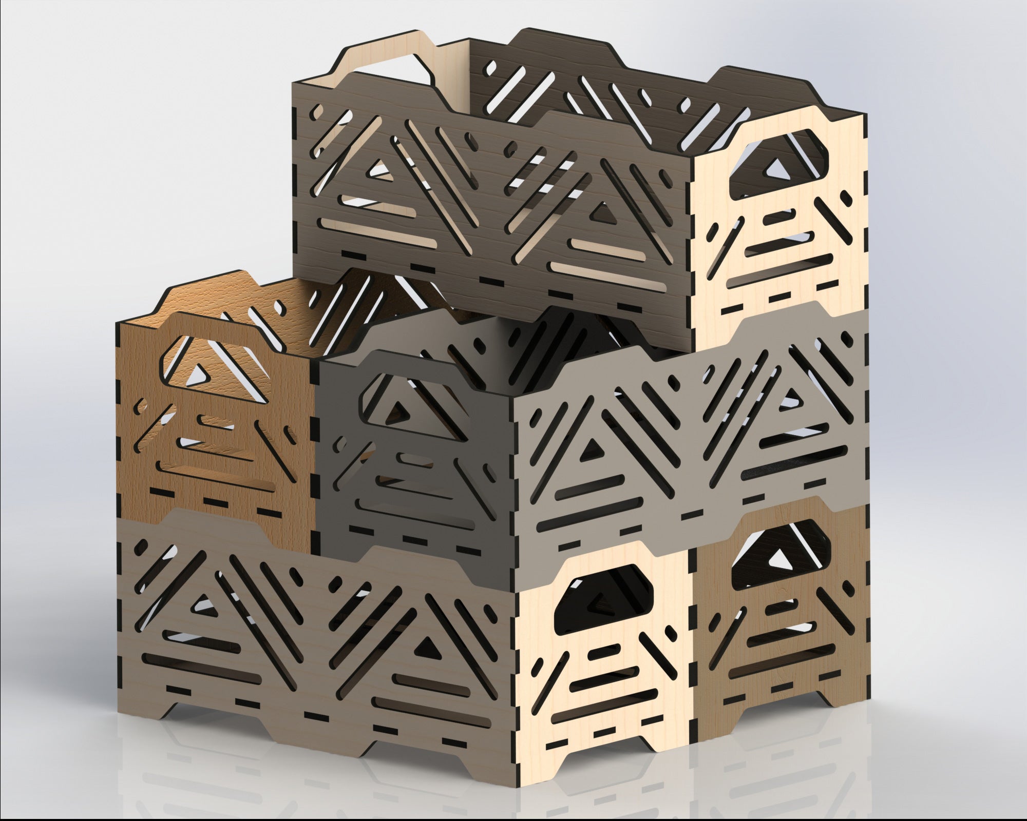 Stackable Crates Boxes SVG File Bundle – Laser Cut File Archive