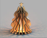 SVG Baum Teelichthalter Weihnachtslaterne Digitaler Download Glowforge Lasercut Dateien