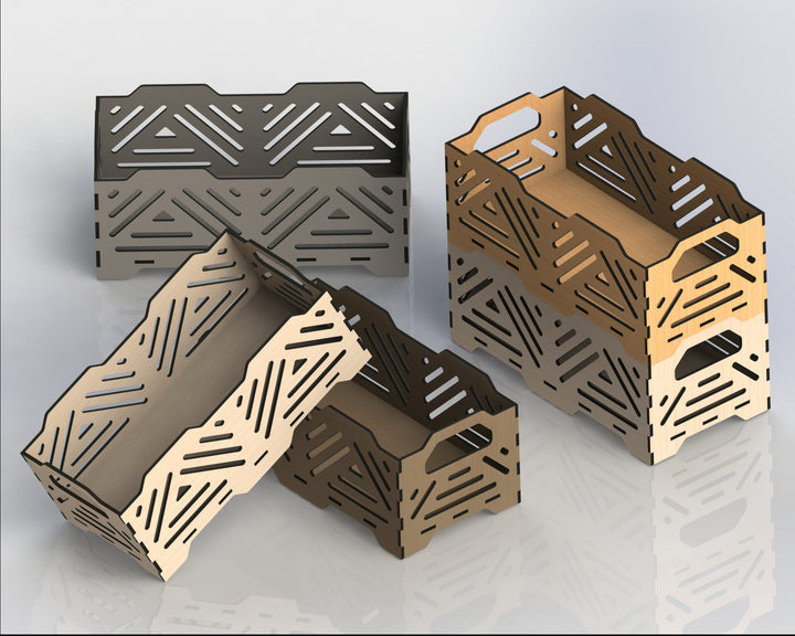 Stackable File Crates Stackable Crates Boxes SVG File Bundle – Laser Cut File Archive