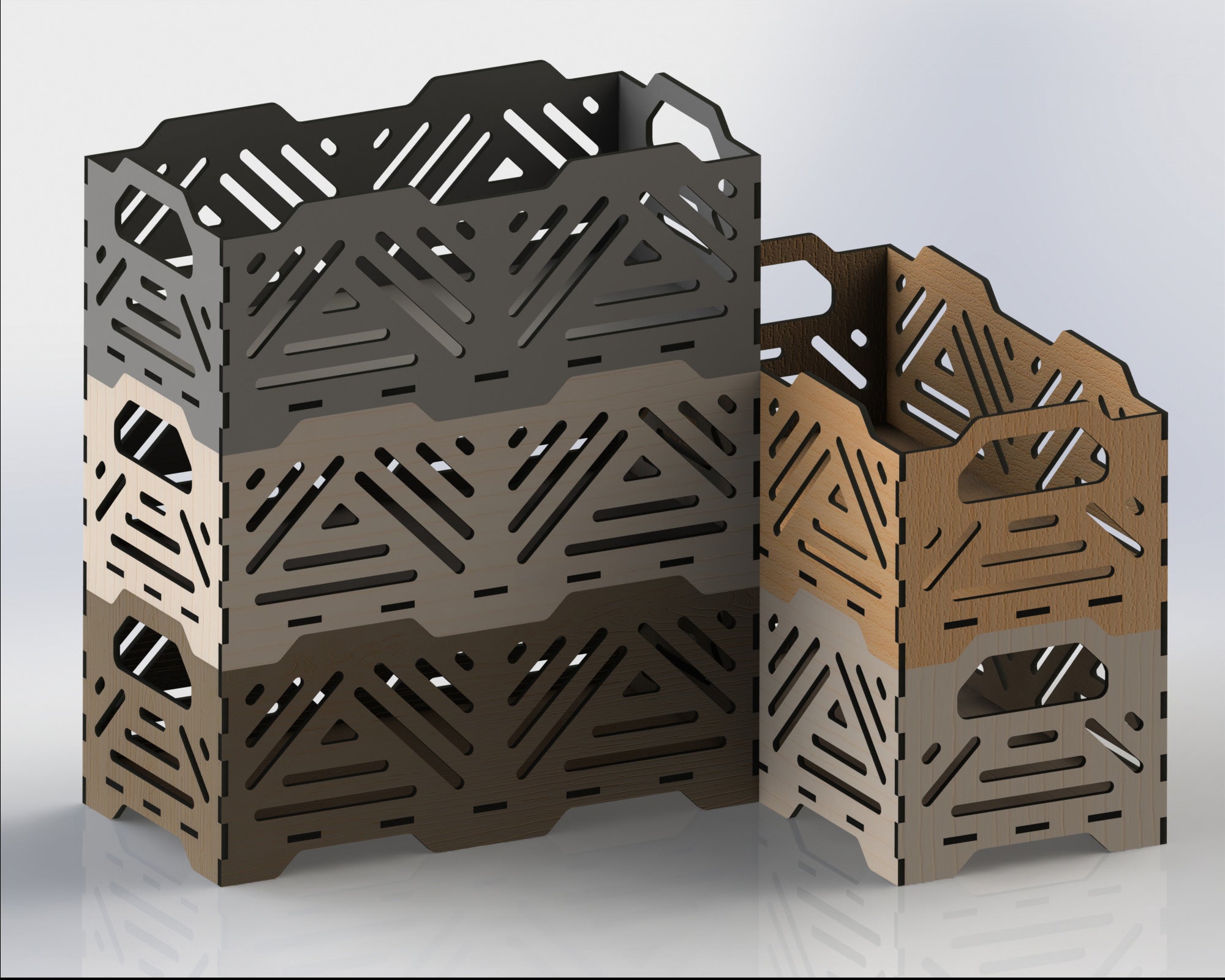 Stackable File Crates Stackable Crates Boxes SVG File Bundle – Laser Cut File Archive