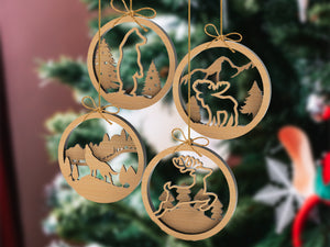 SVG Bundle 3D Рождественская зимняя елка Висячий орнамент Файлы лазерной резки Цифровая загрузка