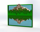 3D Layered SVG Wall Art Lake Forest Cardstock Multilayer Art for Cricut Glowforge Silhouette