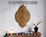 Multilayer Wall Art SVG Laser Cutting File Floral Digital Download for Laser Cutters