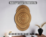 Wall Art Multilayer SVG Laser File for Laser Cutting Machine 3D Zentangle Digital Download