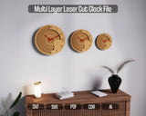 SVG Wall Art Clock Laser Files for Laser Cutting Digital Download Bundle Zentangle Art