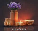 SVG Vase Tealight Holder Laser File Bundle Decorative Laser Set Tealight Holders Flower Vase Digital Download for Laser Cutters